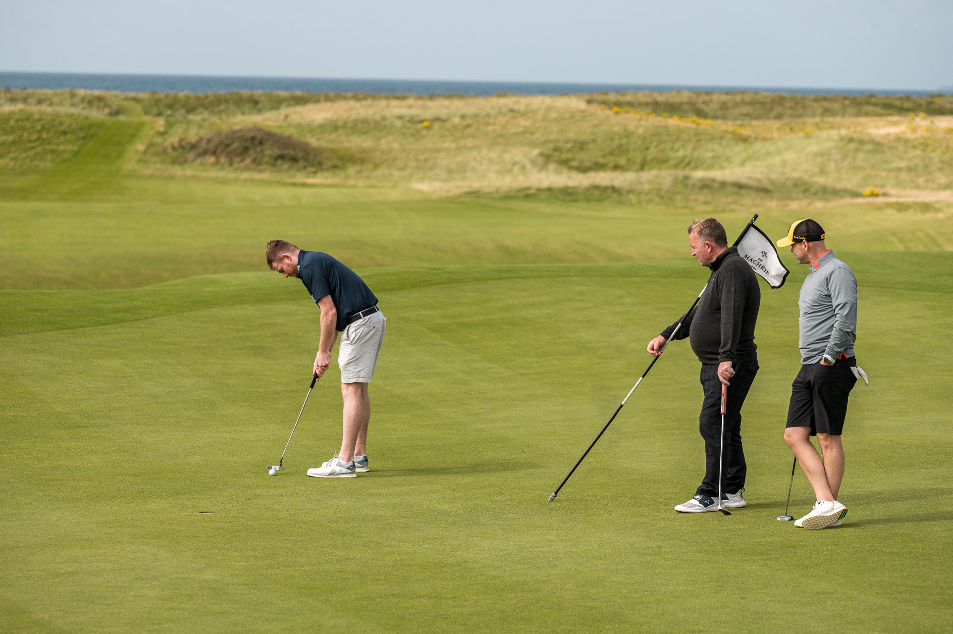 Action shot on the green at Machrie Golf Links